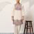 White viscose silk multi color thread with sequence embroidered work kurta bottom