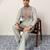Pistachio viscose silk multi color thread with sequence embroidered work kurta bottom