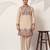 Beige viscose silk multi color thread with sequence embroidered work kurta bottom