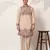 Beige viscose silk multi color thread with sequence embroidered work kurta bottom