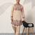 Beige viscose silk multi color thread with sequence embroidered work kurta bottom