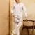 White viscose silk multi thread & sequence embroidered work kurta