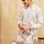 White viscose silk multi thread & sequence embroidered work kurta