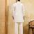 White viscose silk multi thread & sequence embroidered work kurta