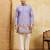 Lavender viscose silk multi thread & sequence embroidered work kurta