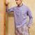 Lavender viscose silk multi thread & sequence embroidered work kurta
