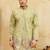Pistachio viscose silk multi thread & sequence embroidered work kurta