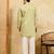 Pistachio viscose silk multi thread & sequence embroidered work kurta