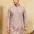 Beige viscose silk multi thread & sequence embroidered work kurta