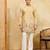 Yellow viscose silk multi thread & sequence embroidered work kurta