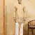 Yellow viscose silk multi thread & sequence embroidered work kurta