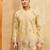 Yellow viscose silk multi thread & sequence embroidered work kurta