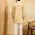 Yellow viscose silk multi thread & sequence embroidered work kurta