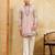 pink silk multi thread & sequence embroidered work kurta