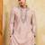 pink silk multi thread & sequence embroidered work kurta