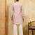 pink silk multi thread & sequence embroidered work kurta