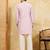 Pink khadi silk multi thread & sequence embroidered work kurta