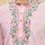 Pink khadi silk multi thread & sequence embroidered work kurta