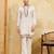 White khadi silk multi thread & sequence embroidered work kurta