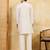 White khadi silk multi thread & sequence embroidered work kurta