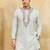 Sky blue khadi silk multi thread & sequence embroidered work kurta