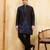 Black khadi silk multi thread & sequence embroidered work kurta