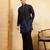 Black khadi silk multi thread & sequence embroidered work kurta