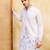 White khadi silk multi thread & sequence embroidered work kurta