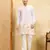 White khadi silk multi thread & sequence embroidered work kurta