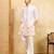 White khadi silk multi thread & sequence embroidered work kurta