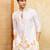 White khadi silk multi thread & sequence embroidered work kurta