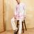 White khadi silk multi thread & sequence embroidered work kurta