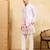 White khadi silk multi thread & sequence embroidered work kurta