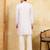 White khadi silk multi thread & sequence embroidered work kurta