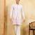 White khadi silk multi thread & sequence embroidered work kurta