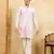 White khadi silk multi thread & sequence embroidered work kurta