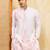 White khadi silk multi thread & sequence embroidered work kurta