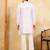 White khadi silk multi thread & sequence embroidered work kurta