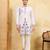 White khadi silk multi thread & sequence embroidered work kurta