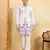 White khadi silk multi thread & sequence embroidered work kurta
