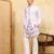 White khadi silk multi thread & sequence embroidered work kurta