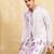 White khadi silk multi thread & sequence embroidered work kurta