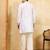 White khadi silk multi thread & sequence embroidered work kurta