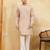 Beige viscose silk multi thread & sequence embroidered work kurta