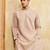 Beige viscose silk multi thread & sequence embroidered work kurta