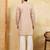 Beige viscose silk multi thread & sequence embroidered work kurta