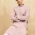 Pink viscose silk multi thread & sequence embroidered work kurta