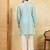 Sky blue viscose silk multi thread & sequence embroidered work kurta