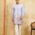 Sky blue viscose silk multi thread & sequence embroidered work kurta