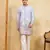 Sky blue viscose silk multi thread & sequence embroidered work kurta